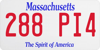 MA license plate 288PI4
