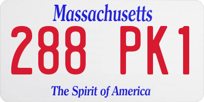 MA license plate 288PK1