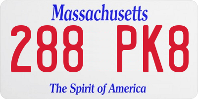 MA license plate 288PK8