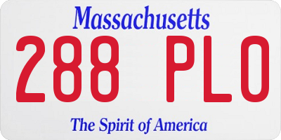 MA license plate 288PL0