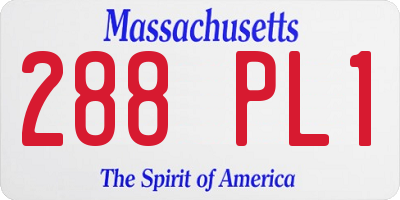 MA license plate 288PL1