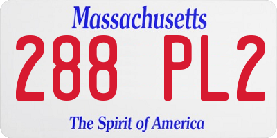 MA license plate 288PL2