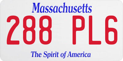 MA license plate 288PL6