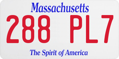MA license plate 288PL7