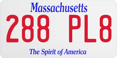 MA license plate 288PL8