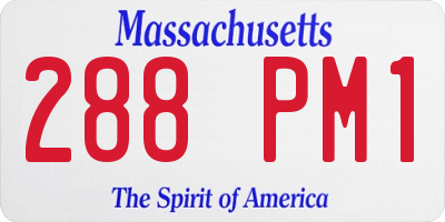 MA license plate 288PM1
