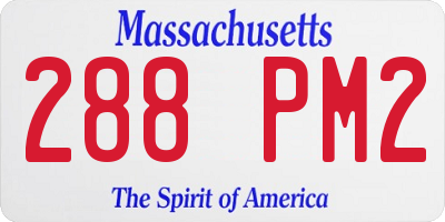 MA license plate 288PM2