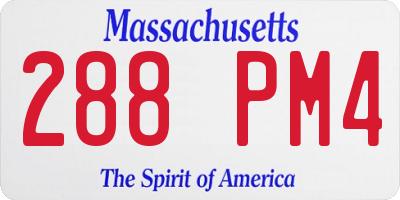 MA license plate 288PM4