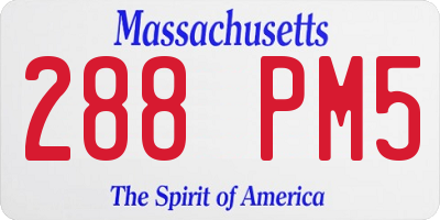 MA license plate 288PM5