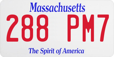 MA license plate 288PM7