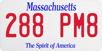 MA license plate 288PM8