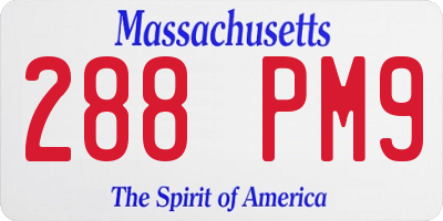 MA license plate 288PM9