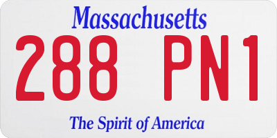 MA license plate 288PN1
