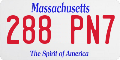 MA license plate 288PN7