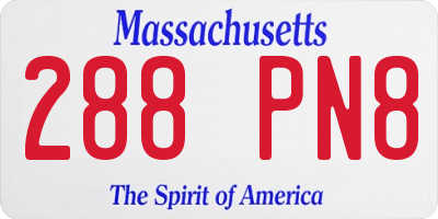 MA license plate 288PN8