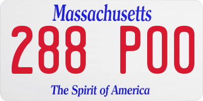 MA license plate 288PO0