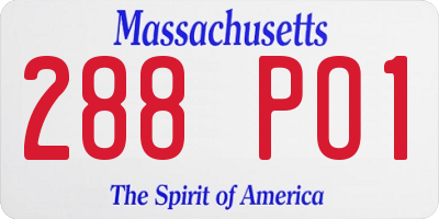 MA license plate 288PO1