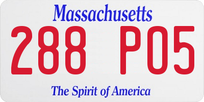MA license plate 288PO5