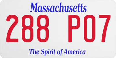 MA license plate 288PO7