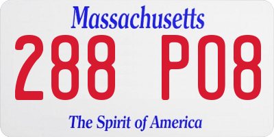 MA license plate 288PO8
