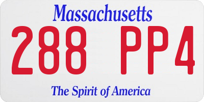 MA license plate 288PP4