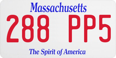 MA license plate 288PP5