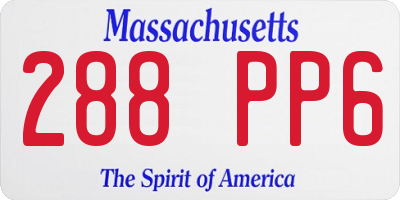MA license plate 288PP6