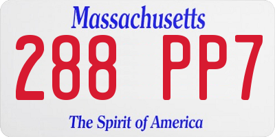 MA license plate 288PP7