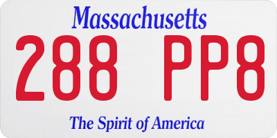 MA license plate 288PP8