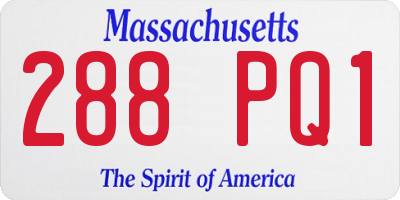 MA license plate 288PQ1