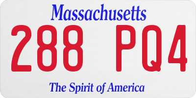 MA license plate 288PQ4