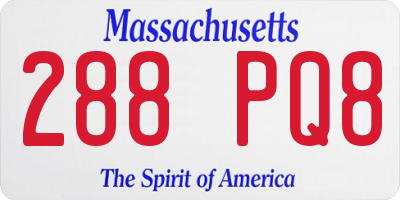 MA license plate 288PQ8