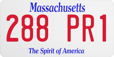 MA license plate 288PR1