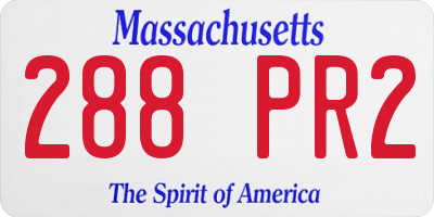 MA license plate 288PR2