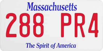 MA license plate 288PR4