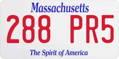 MA license plate 288PR5