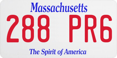 MA license plate 288PR6