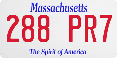 MA license plate 288PR7