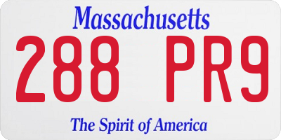 MA license plate 288PR9