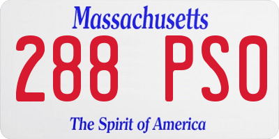 MA license plate 288PS0