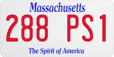 MA license plate 288PS1