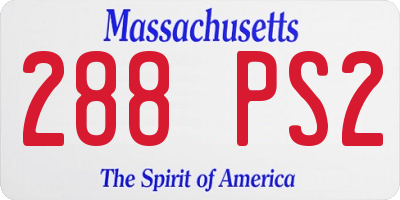 MA license plate 288PS2