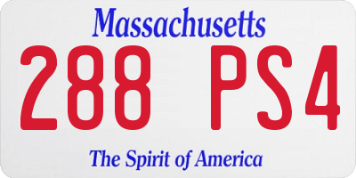 MA license plate 288PS4