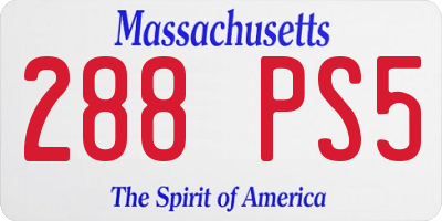 MA license plate 288PS5