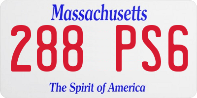 MA license plate 288PS6