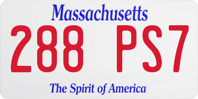 MA license plate 288PS7