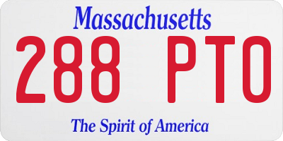 MA license plate 288PT0