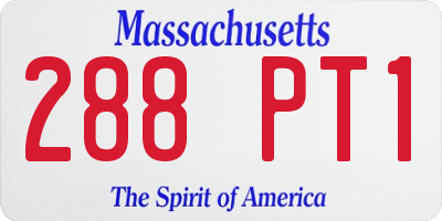 MA license plate 288PT1