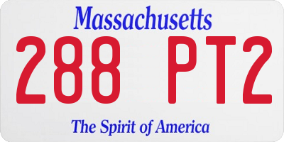 MA license plate 288PT2
