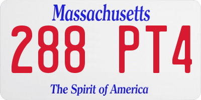 MA license plate 288PT4
